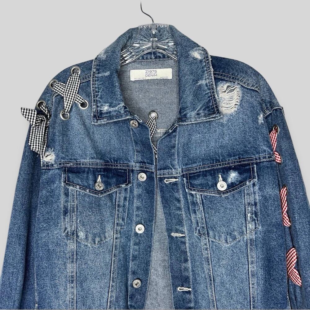 Zara Denim Ribbon Jacket - Picture 3 of 5